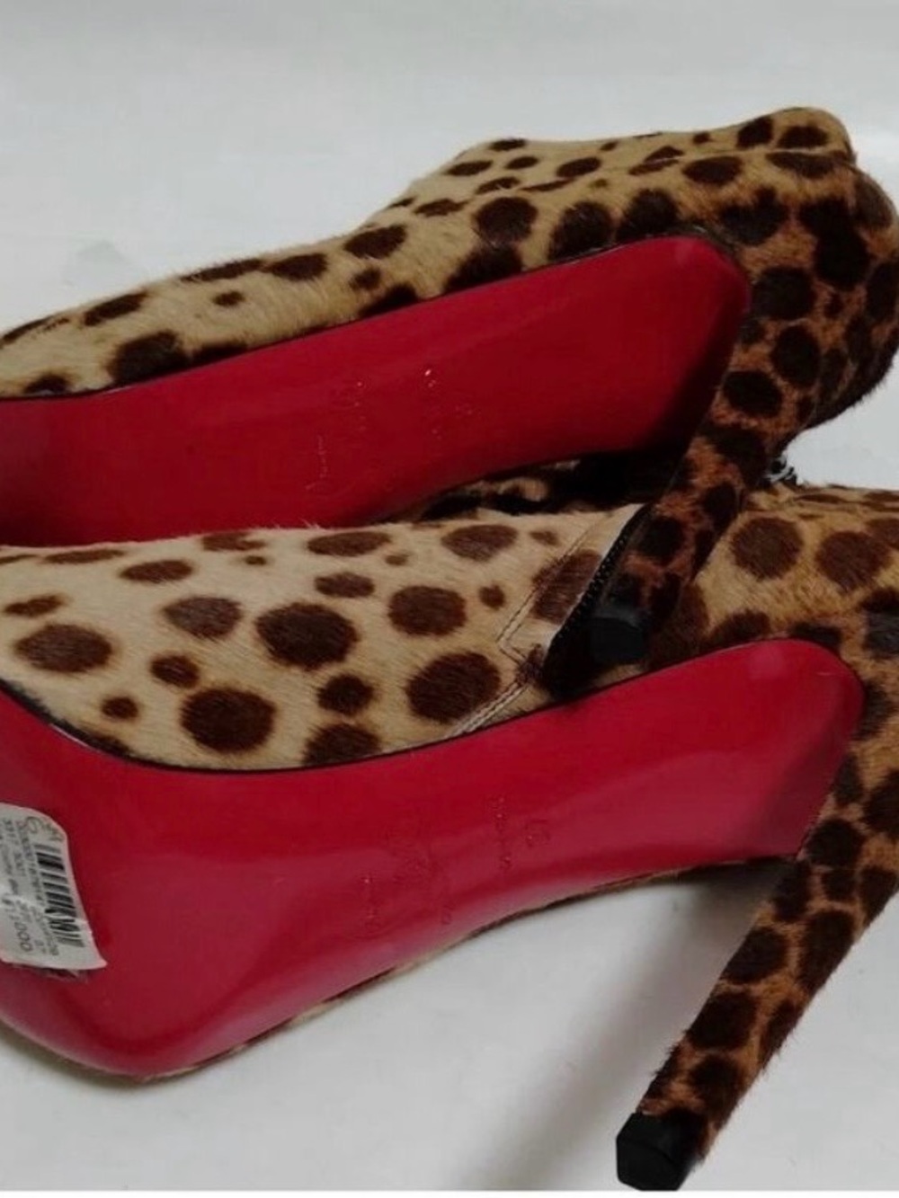 NWOT Christian Louboutin Leopard-Print Calf hair Ankle Boots - Picture 4 of 7